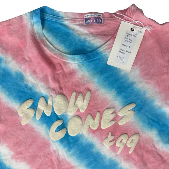 Mother Blue Pink Snow Cones Tie Dye Lil Goodie Goodie Tee size S NEW Tags - Picture 4 of 7